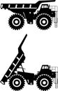 Off-highway trucks. Heavy mining trucks. Vector