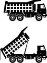 Off-highway trucks. Heavy mining trucks. Vector