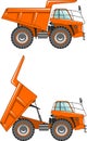 Off-highway trucks. Heavy mining trucks. Vector