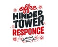 Off the hinder tower response sign on white background Royalty Free Stock Photo