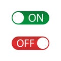 On off icon , red and green switch. Vector illustration Royalty Free Stock Photo