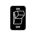 On and off icon vector. Switch illustration sign. Toggle symbol. Slider logo.
