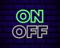 On and Off lamp Neon light Toggle switch button. Vector illustration. Fluorescent light vector illustration