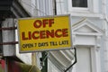 Off Licence store sign