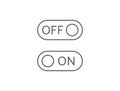 On and off line art icons. Switch buttons on white background. Toggle sign. Active and inactive symbol. Web interface