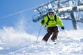 Off-piste skiing Royalty Free Stock Photo