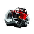 Off-Road ATV Buggy, rides in the mountains on the rocks. Royalty Free Stock Photo
