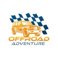 Off-road Car Adventure Logo Vector Illustration. Offroad suv Car vector logo icon silhouette design. Offroad Rally Car logo vector