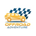 Off-road Car Adventure Logo Vector Illustration. Offroad suv Car vector logo icon silhouette design. Offroad Rally Car logo vector Royalty Free Stock Photo