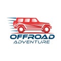 Off-road Car Adventure Logo Vector Illustration. Offroad suv Car vector logo icon silhouette design. Offroad Rally Car logo vector Royalty Free Stock Photo