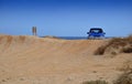 Off road car in beach Royalty Free Stock Photo