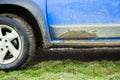 Off road car detail full of mud Royalty Free Stock Photo
