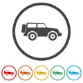 Off-road Car logo ring icon, color set Royalty Free Stock Photo