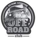 Off-road car logo, safari suv, expedition offroader. Royalty Free Stock Photo