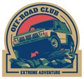 Off-road car logo, safari suv, expedition offroader.