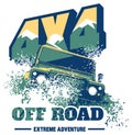 Off-road car logo, safari suv, expedition offroader.