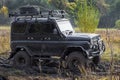 Off road car moving in the mud Royalty Free Stock Photo