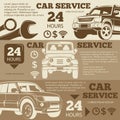 Off-road car service vintage banners collection Royalty Free Stock Photo