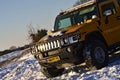 Off road car in the snow. Hummer H2..Budel, Netherlands - 08/01/2015