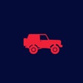 Off-road car, 4wd suv vector icon