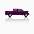 Off-road car on white background. Image of a brown pickup truck in realistic style. Vector illustration Royalty Free Stock Photo