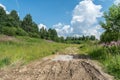 Off-road at the edge of the forest Royalty Free Stock Photo