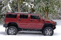 Off road Hummer H2 in the snow Royalty Free Stock Photo