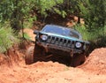Off road Jeep close up action shot