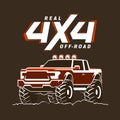 Off-road monster truck pickup illustration