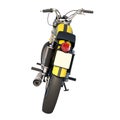 Off road motorcycle motocross vitange 1960s 2- Back view white background 3D Rendering Ilustracion 3D