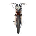 Off road motorcycle motocross vitange 1960s 1- Front view white background 3D Rendering Ilustracion 3D