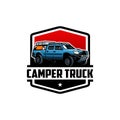 off road pick up camper truck logo vector Royalty Free Stock Photo