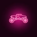 Off road racing car neon icon. Elements of bigfoot car set. Simple icon for websites, web design, mobile app, info graphics Royalty Free Stock Photo