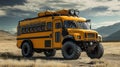 Cinematic, Off-road school bus Royalty Free Stock Photo