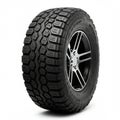 An off-road tire featuring deep, aggressive tread patterns designed for traction on rough terrain