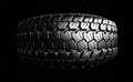 Off-road tire isolated on black Royalty Free Stock Photo