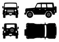 Off-road truck black icons vector illustration