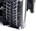 Off road truck wheels on the snow close up stock photo Royalty Free Stock Photo