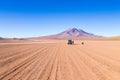 Off road vehicle on Bolivian andean plateau