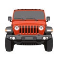 Off-road vehicle jeep vector illustration front Royalty Free Stock Photo