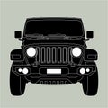 Off-road vehicle jeep vector illustration front Royalty Free Stock Photo