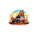 Off-road safari jeep in the mountain & desert