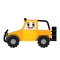 Off-Road Vehicle transportation cartoon character side view vector illustration Royalty Free Stock Photo