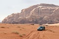 Off road vehicle in Wadi Rum desert Royalty Free Stock Photo