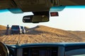 Off road vehicles at desert safari  Dubai  UAE Royalty Free Stock Photo