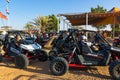 Off road vehicles at desert safari  Dubai  UAE Royalty Free Stock Photo