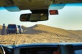 Off road vehicles at desert safari  Dubai  UAE Royalty Free Stock Photo