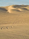 Off road vehicle tracks in sand at Imperial Sand Dunes, California, USA Royalty Free Stock Photo