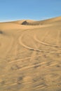 Off road vehicle tracks in sand at Imperial Sand Dunes, California, USA Royalty Free Stock Photo