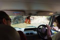 Off road vehicles with tourists in Annapurna Conservation Area, Nepal